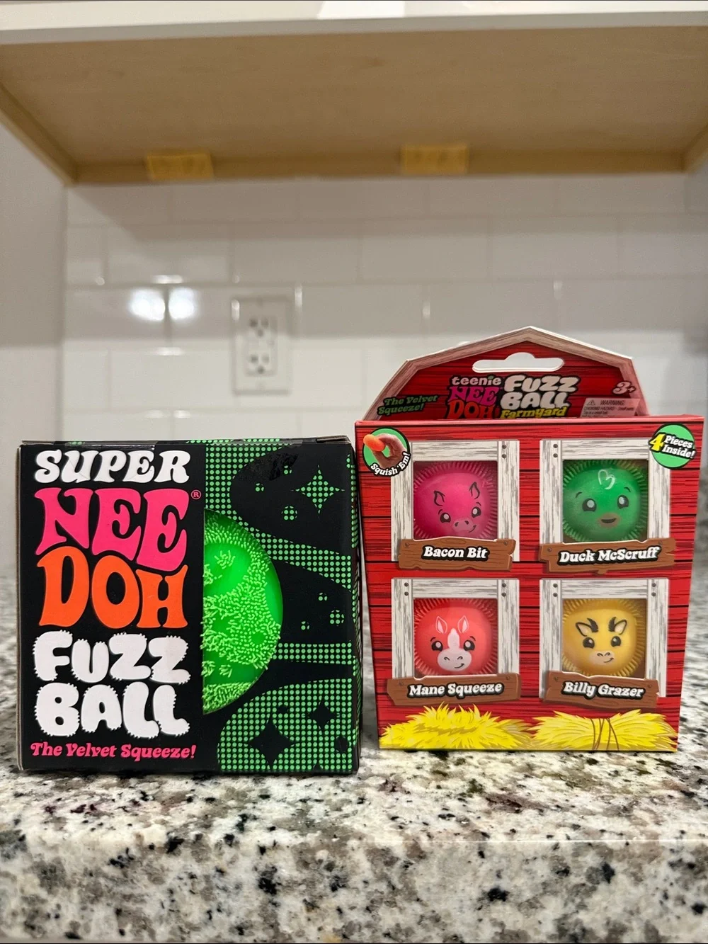 SUPER Needoh Fuzz Ball & Teenie Needoh Fuzz Ball Farmyard